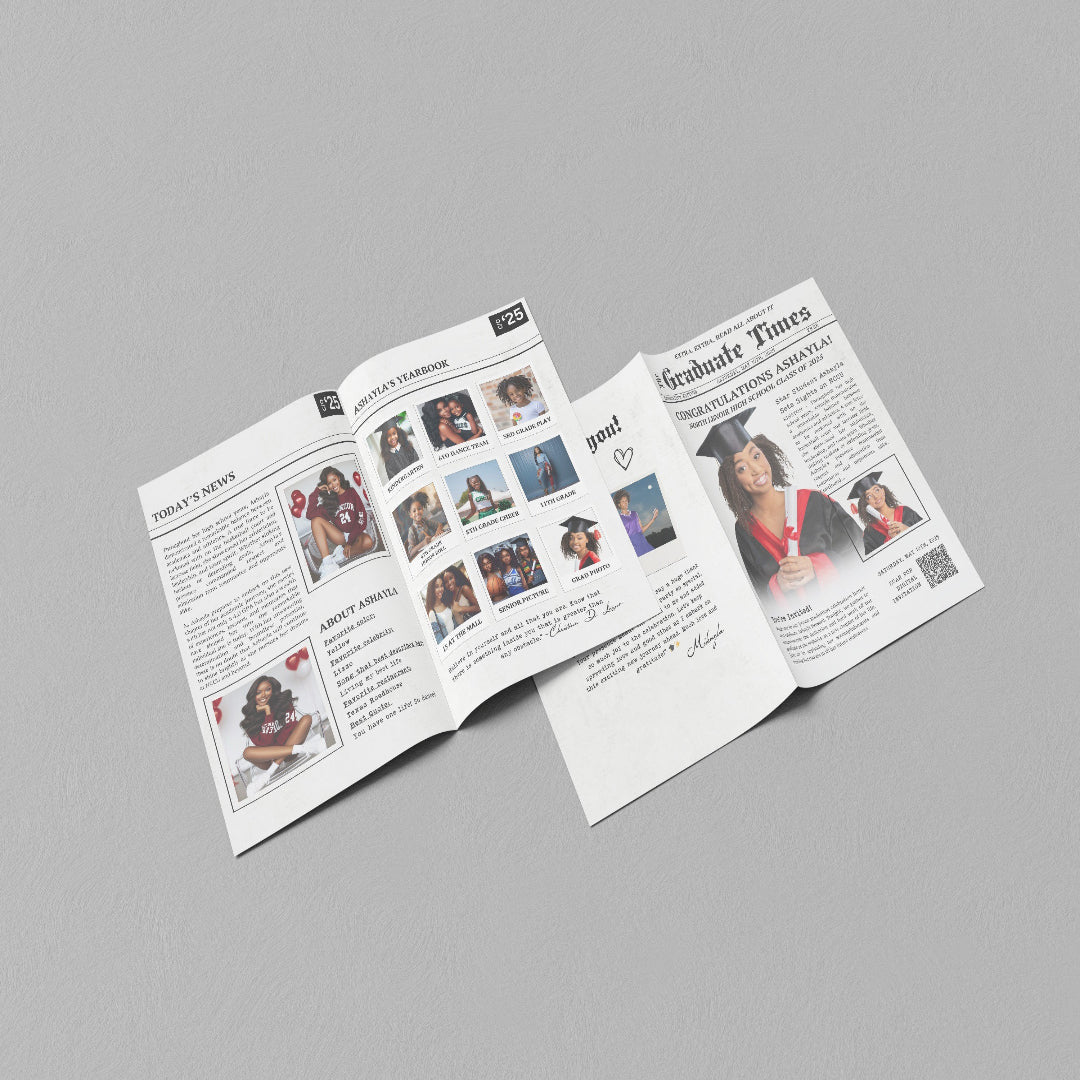 Grad Newspaper Template (Digital Download)