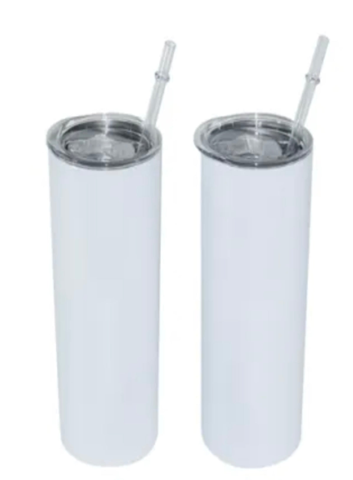 20 oz Straight Tumbler with Plastic Straw