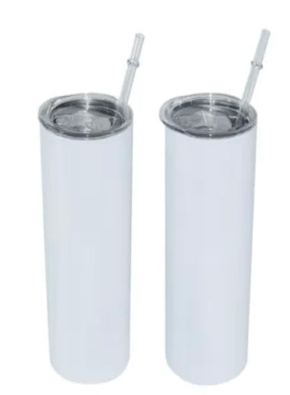 20 oz Straight Tumbler with Plastic Straw