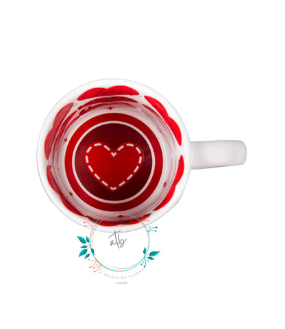 11oz White Mug With Heart Design Inside