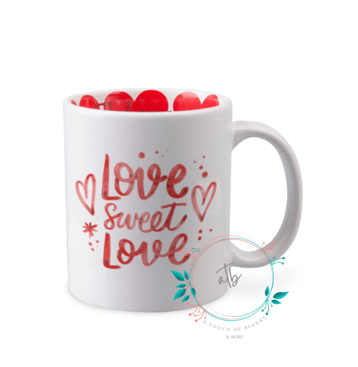 11oz White Mug With Heart Design Inside