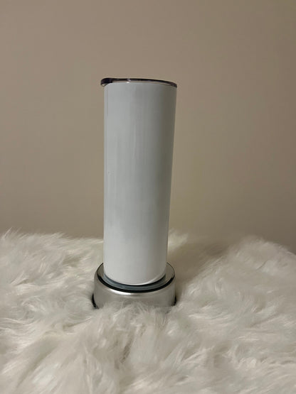 20 oz Straight Tumbler with Plastic Straw