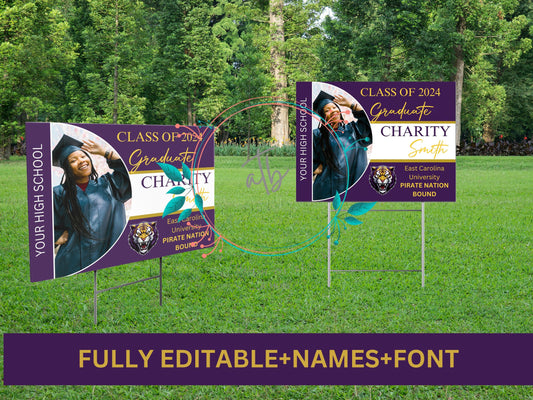 Grad Yard Sign Template (Digital Download)