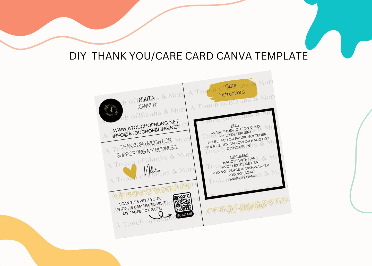 DIY Thank You/Care Card Canva Template