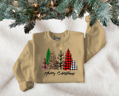 Merry Christmas Plaid Leopard Tree (Digital Download)