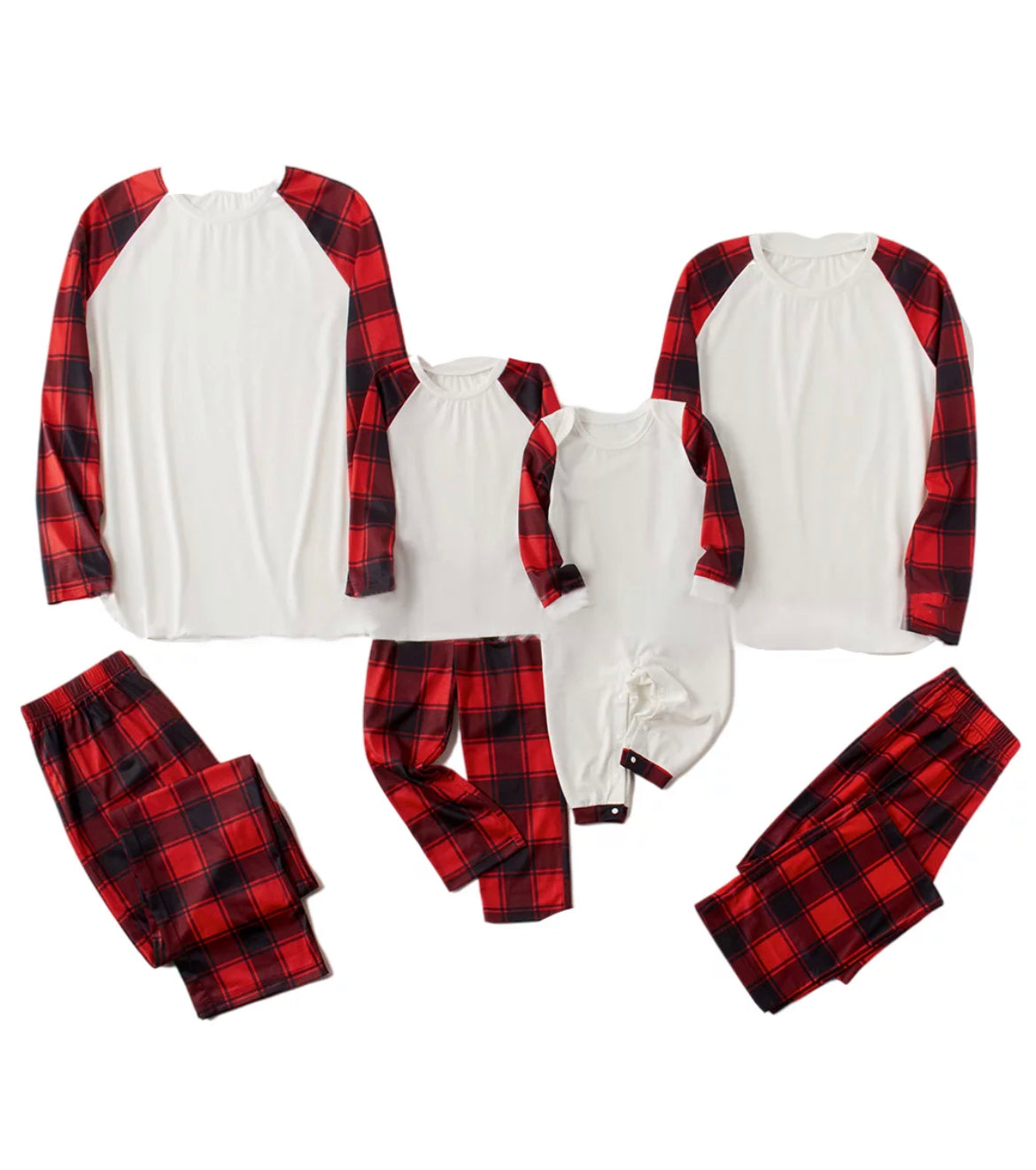 Sublimation Blank Buffalo Plaid Christmas Pajamas