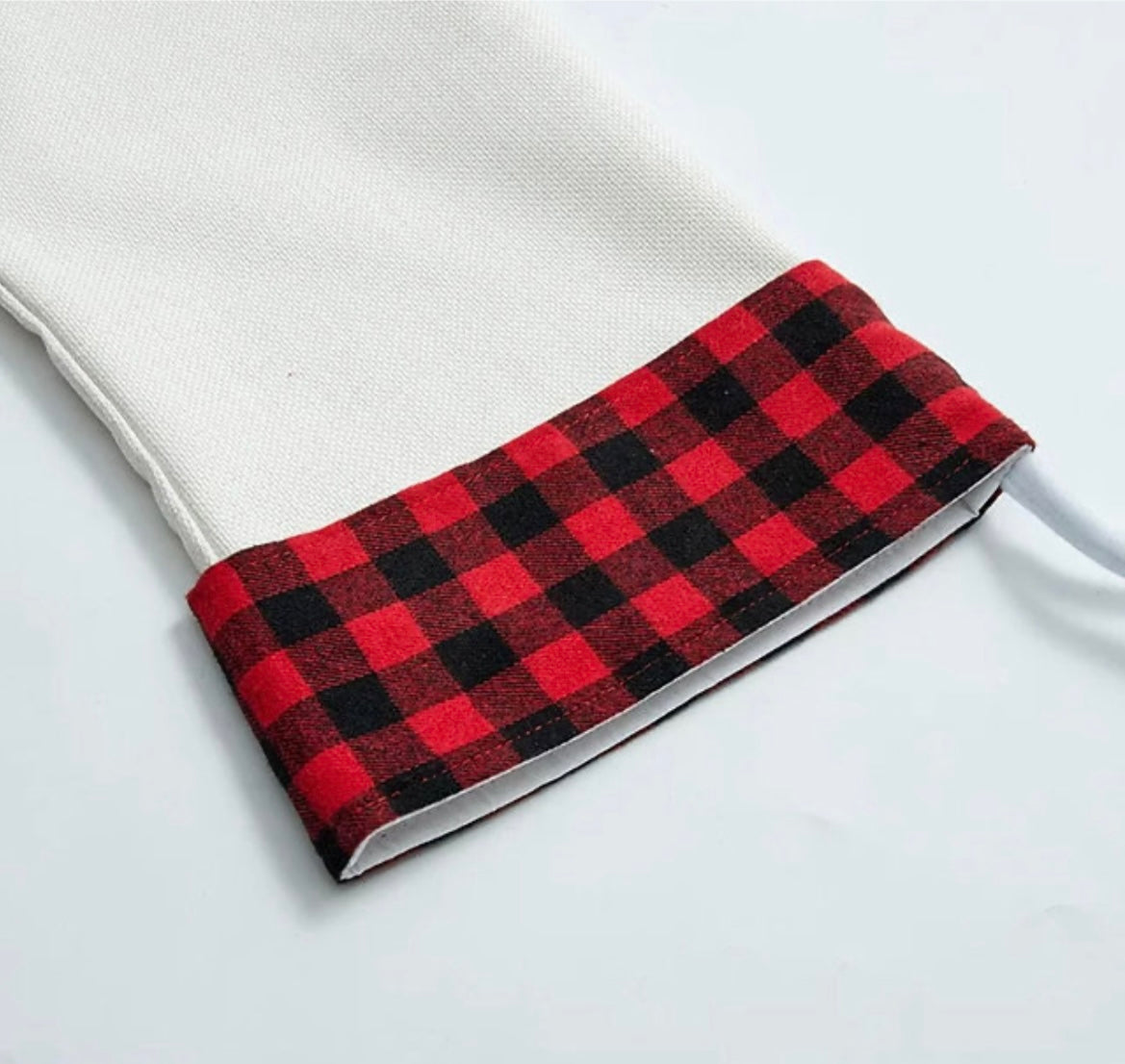 Linen Buffalo Plaid Christmas Stockings